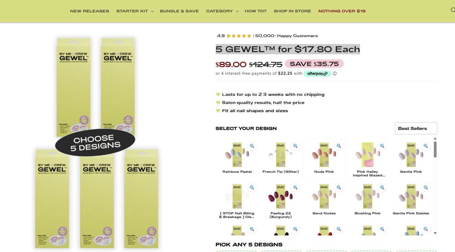 5 GEWEL™ for $17.80 Each By Me and Crew