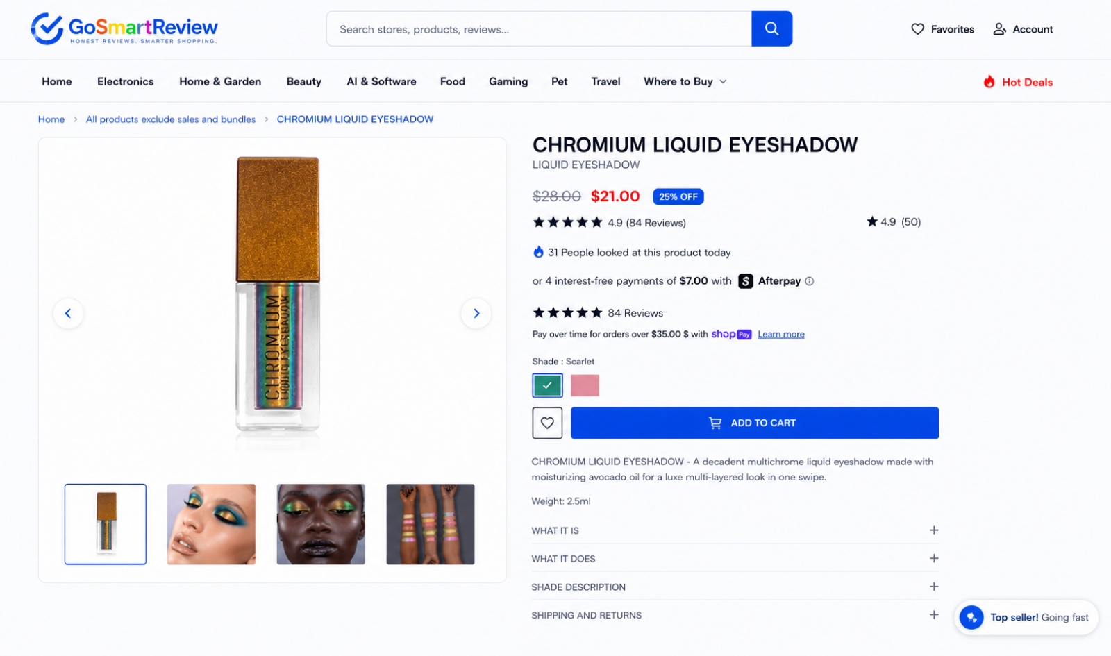 CHROMIUM LIQUID EYESHADOW - A decadent multichrome liquid eyeshadow made with moisturizing avocado oil for a luxe multi-layered look in one swipe.