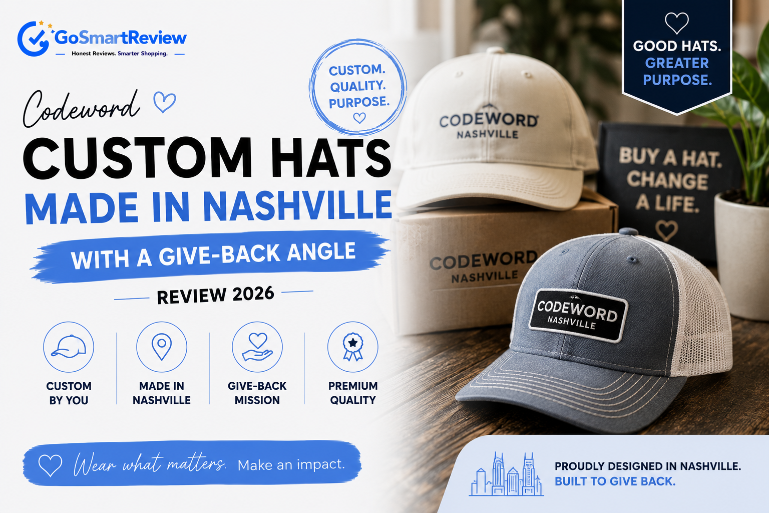 Codeword Review — Custom Hats Made in Nashville, with a Give-Back Angle