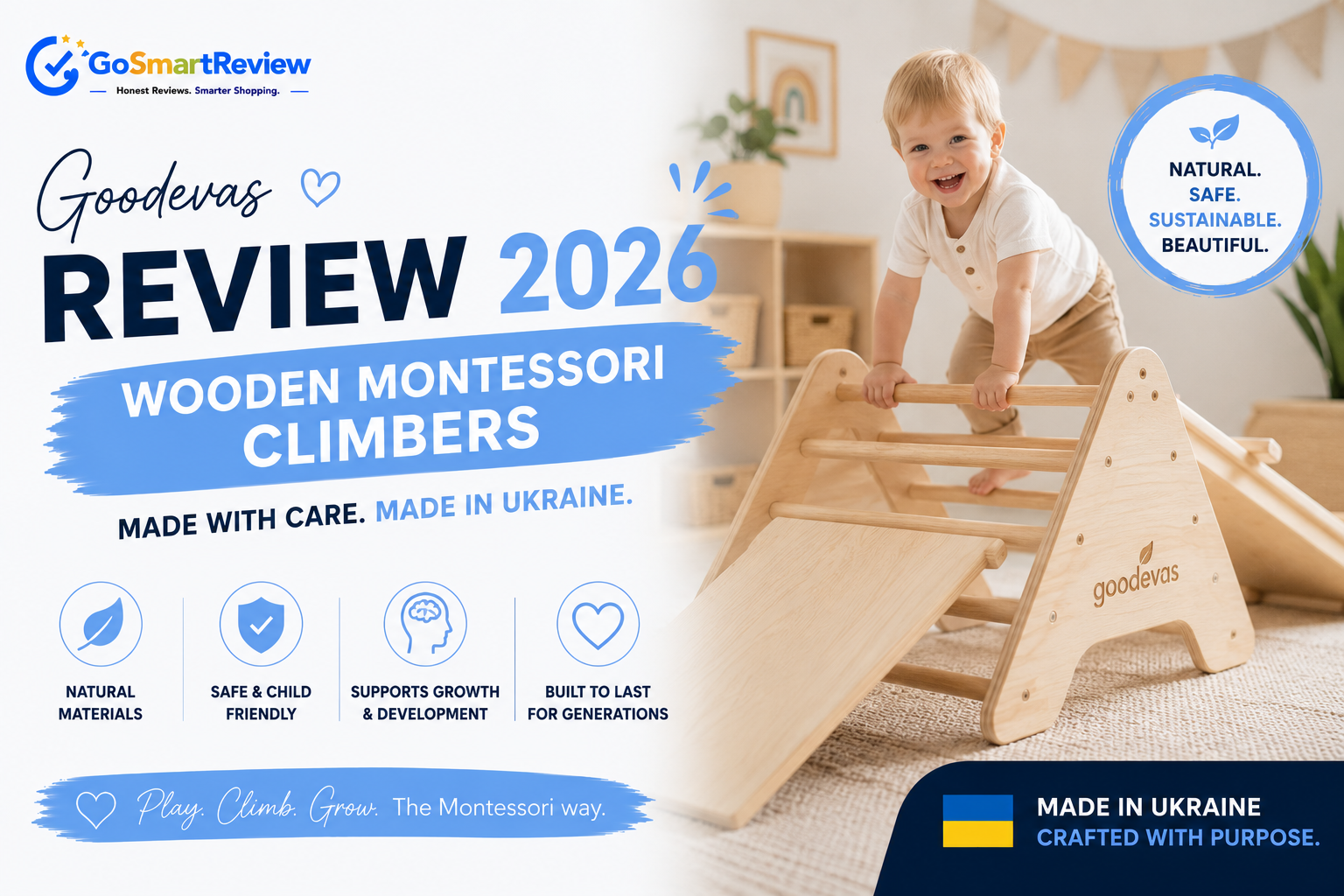 Goodevas Review — Wooden Montessori Climbers, Made in Ukraine
