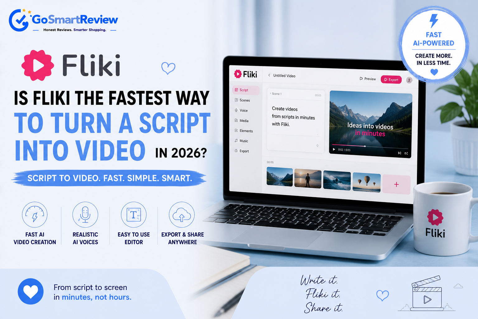 Is Fliki the fastest way to turn a script into video in 2026?