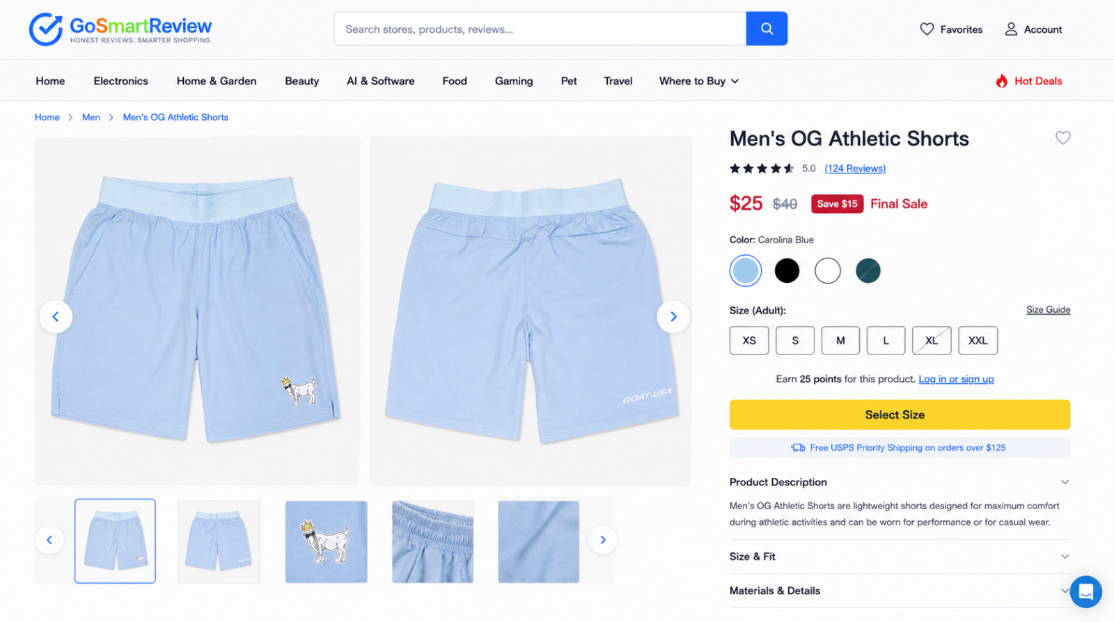 Men's OG Athletic Shorts by GOAT USA Men's