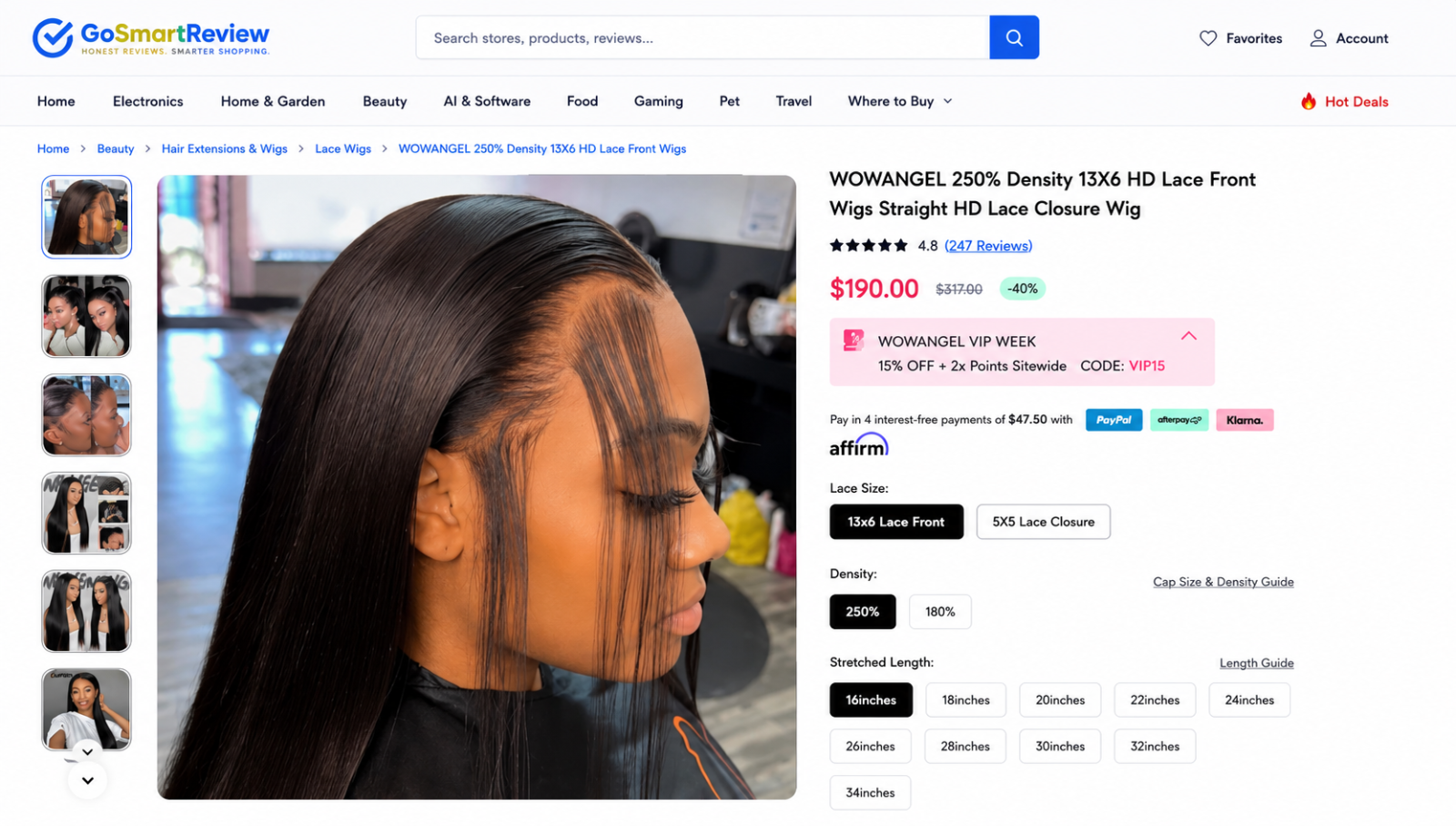 WOWANGEL 250% Density 13X6 HD Lace Front Wigs Straight HD Lace Closure Wig